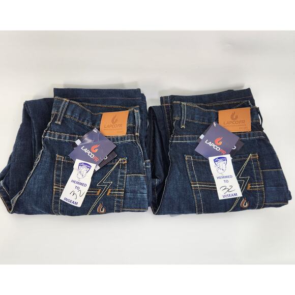 NWT LAPCO FR Men's 35x32 (2-Pack) Utility Jeans 100% Cotton (2 for Less than 1) - Picture 2 of 7
